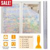 17.7x78.7in Window Film Rainbow Window Cling 3D Decorative Window Decal Window Sticker Non-adhesive