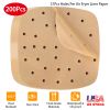 200Pcs Air Fryer Parchment Paper 9.05in Square Perforated Steamer Liner Sheet for Baking Cooking Easy Cleanup