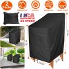 2 Packs Patio Chair Covers Waterproof Outdoor Furniture Protector Anti-UV Stacking Chair Cover 47.2"x25.6"x25.6" w/ Drawstring Storage Bag