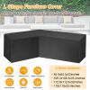 112.6x112.6x32inches Outdoor L Shape Sofa Covers Water Resistant Dustproof Furniture Covers Sectional Sofa Protectors Table Chair Cover Garden Patio