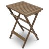 Outdoor Side Table Portable Folding Table Rectangular Small Wooden End Table for Coffee Tea Garden Balcony Yard Porch Lawn Patio