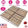 6Pcs Foldable Underwear Sock Bra Organizer Drawer Divider Container Bin Storage Box for Tie Handkerchief Belt