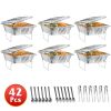 42Pcs Disposable Chafing Dish Buffet Set Chafing Servers with Covers Spoons Forks Tongs Full-Size Pans Food Warmers for Parties Events Catering Suppli