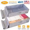 29.9x15x6.7in under Bed Storage Bin Box Foldable Zipped Bag Organizer Container Case for Clothes Blankets Set Of 2