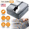 Electric Heated Twin Size Fleece Heated Blanket with 10 Heating Levels 10 Hours Auto Off Machine Washable for Home Office Usage 62x84in