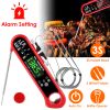 Digital Thermometer BBQ Meat Food Cooking Temperature Tester Instant Read 3 Probes Backlight Calibration Alarm Set for Liquid Beef IP65 Waterproof