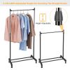 15kg/33lbs Garment Racks 3.12ft-4.80ft Height Adjustable Clothes Stand Foldable Clothes Hanger w/ Wheels Storage Shelf For Dormitory Home
