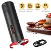 Electric Pepper Grinder USB Rechargeable Pepper Mill Automatic Salt Grinder with 6 Adjustable Coarseness LED Light 110ML/3.72OZ Container One Hand Ope