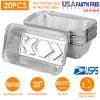 20Pcs Disposable Aluminum Foil Pans 4.14x7.4x1.85in Recyclable BBQ Trays Aluminum Drip Pans For Cooking Heating Storing Food