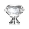 12Pcs Crystal Glass Knobs Cabinet Knobs 30mm Diamond Shape Drawer Pulls Handles Dresser Cupboard Wardrobe Knobs