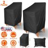 2 Packs Patio Chair Covers Waterproof Outdoor Furniture Protector Anti-UV Stacking Chair Cover 47.2"x25.6"x25.6" w/ Drawstring Storage Bag