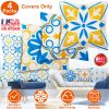 4 Packs Throw Pillow Covers Set Square Decorative Cushion Case 18x18in for Patio Furniture Couch Garden