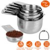 7Pcs Measuring Cups Stainless Steel Kitchen Measurement Tool for Cooking Baking Dry Spices Liquid Ingredients Easy to Read Markings
