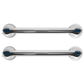 2Pcs Shower Grab Bars with Powerful Suction Cups 21.7in Long Waterproof Rustproof Bathroom Stool Bathtub Handicap Shower Grip Handle For Senior Elderl