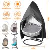 75in x 45in Patio Hanging Egg Chair Cover Water Resistant Egg Swing Chair Protective Cover Dust Protector w/ Zipper
