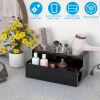 Hair Dryer Organizer Acrylic Hair Styling Tools Organizer Blow Dryer Curling Irons Tray with 3 Stainless Steel Cups for Hair Dryer Flat Irons Curling