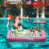 Inflatable Ice Serving Bar Pool Table Serving Bar Salad Ice Buffet Beverages Drinks Cooler Tray w/ Inflate Deflate Plug Pump for Indoor Outdoor Partie