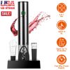 4 in 1 Electric Wine Opener Set Automatic Corkscrew Cordless Rechargeable Wine Opener w/ Pourer Foil Cutter Vacuum Stopper