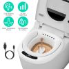 Electric Sitz Bath Tub Sits Bath Soak Pan Salts Bowl Postpartum Care Basin for Toilet Seat with Dual Nozzles 3-Level Water Flow Water Temperature Disp