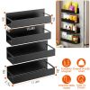 4Pcs Spice Rack Strong Magnetic Seasoning Storage Shelf with 8 Removable Hooks for Refrigerator Microwave Spice Storage Holder