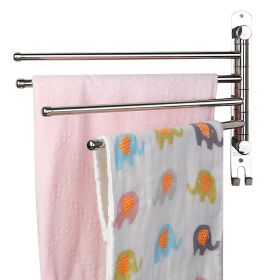 4-Arm Wall-Mounted Swivel Towel Rack Rail 304 Stainless Steel Swing Towel Hanger Holder 13in Swing Towel Bar