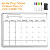 Magnetic Dry Eraser Calendar For Fridge Monthly Weekly Schedule Whiteboard Planner w/ Eraser 5 Marker Pens