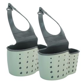 2Pcs Kitchen Caddy Sponge Holder Detachable Adjustable Sink Organizer Draining Basket Rack For Scrubber Dish Brush Drainer