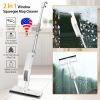 Microfiber Spray Mops Water Spraying Window Squeegee Mop Cleaner With a 400ml Refillable Bottle and 2 Reusable Microfiber Pads Flat Mop for Tile Car W