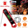 Digital Thermometer BBQ Meat Food Cooking Temperature Tester Instant Read 3 Probes Backlight Calibration Alarm Set for Liquid Beef IP65 Waterproof