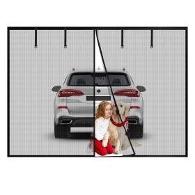 8x7FT Magnetic Garage Door Screen Single-Car Garage Screen Mesh Fiberglass Garage Net with Magnetic Closure 4 Buckle Straps for One Cars