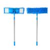 Microfiber Mop Metal Floor Dust Hairs Cleaning 360° Rotatable Washable Refill Pads Hard Handle (Blue)