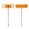 Microfiber Mop Metal Floor Dust Hairs Cleaning 360° Rotatable Washable Refill Pads Hard Handle (Orange)