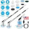 Electric Spin Scrubber with Extendable Telescopic Arm Cordless Voice Prompt Cleaning Brush with 3 Adjustable Speeds 9 Replaceable Brush Heads For Bath