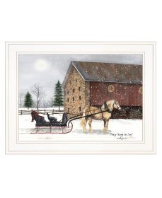 "Dashing Through The Snow" by Billy Jacobs, Ready to Hang Framed Print, White Frame