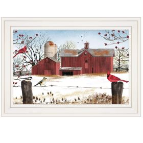 "Winter Friends" by Billy Jacobs, Ready to Hang Framed Print, White Frame