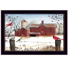 "Winter Friends" by Billy Jacobs, Ready to Hang Framed Print, Black Frame