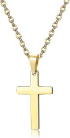 Stainless Necklace for Men Women with Small Cross Pendant Christian Crucifix Necklace