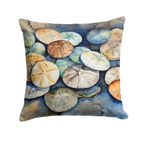 Sand Dollars Throw Pillow Machine Washable, Indoor Outdoor Decorative Pillow for Couch, Bed or Patio, 14Hx14W