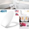 Oval Shaped Toilet Seat with Grip-Tight Seat Bumpers Heavy-Duty Quiet-Close Quick-Release Easy Cleaning White UK