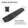 210D Waterproof Parasol Cover Fit 9-11 Feet Anti-UV Dustproof Patio Umbrella Protector Oxford for Garden Beach