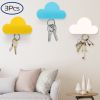 3 Pcs Wall Magnetic Key Holder Cloud Shape Key Hangers Self Adhesive Key Decoration Kit