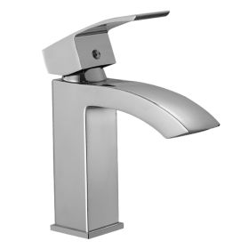 Bathroom Sink Faucet Waterfall Basin Faucet One Handle/Hole Cold/Hot Mixer Tap Chrome Finish Basin Sink Tap