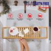 Bamboo Bathtub Tray Bath Table Bathroom Storage Rack Soap Cellphone Wine Glass Shelf Organizer