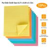 10Pcs Dish Cleaning Cloth Reusable Wood Pulp Cotton Sponge Kitchen Wipe Rags No Odor Absorbent Quick Dry Dish Hand Towel