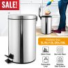 Stainless Steel Step Trash Can Round Pedal Garbage Bin For Home Dorm Kitchen Office