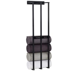 Wall Mounted Towel Rack for Rolled Towels Bathroom Towel Holder Organizer Storage Shelf for Bath Towels Hand Towels (Option: WallTowelRack)