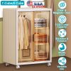 Small Wardrobe Closet Kids Wardrobe Clear Wardrobe Closet for Hanging Clothes Stackable Storage Cabinet with Magnetic Design for Living Room Bedroom D