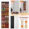 Over the Door Shoes Rack 24-Mesh-Pocket Organizer 6-Layer Hanging Storage Shelf for Shoes Slippers Small Toys Closet Cabinet