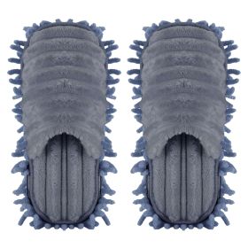 Mop Slippers Unisex Detachable Floor Mopping Shoes Microfiber Dusting Slippers for House Bathroom Kitchen Livingroom (Option: Grey_M)
