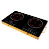 7000W Electric Double Ceramic Stove Electric Cooktop Hot Plate Infrared Countertop Burner 3500W+3500W with 11 Power Levels 0-4H Timer Portable Handle